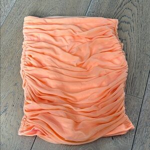 naked wardrobe Peach Orange Ruched Crop Top